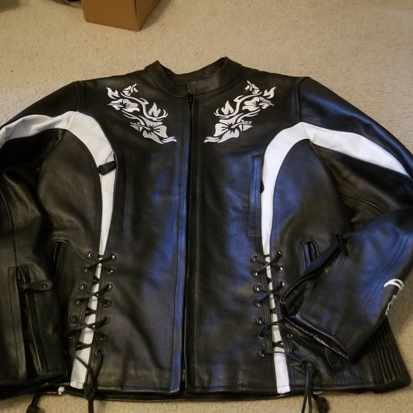 Street Legal Performance Women's Leather Black Motorcycle Jacket Size Large L - Picture 1 of 12